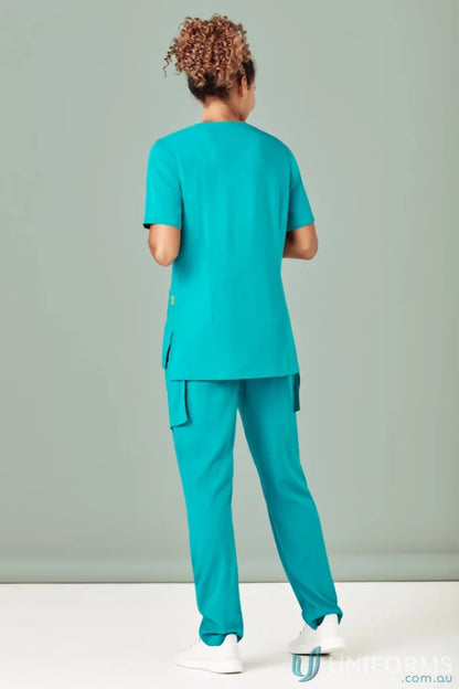 Teal Bizcare Avery Round Neck Scrub Top for women’s Avery Round style