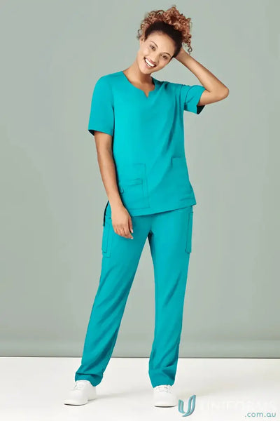 Biz Collection CSP943LL Avery Ladies Slim Leg Scrub Pant in Teal