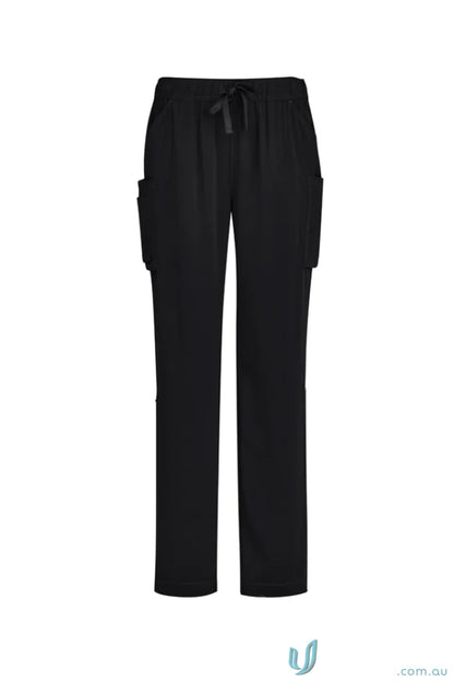 Black drawstring cargo pants from Bizcare Avery Straight Leg Scrub Pant CSP944LL
