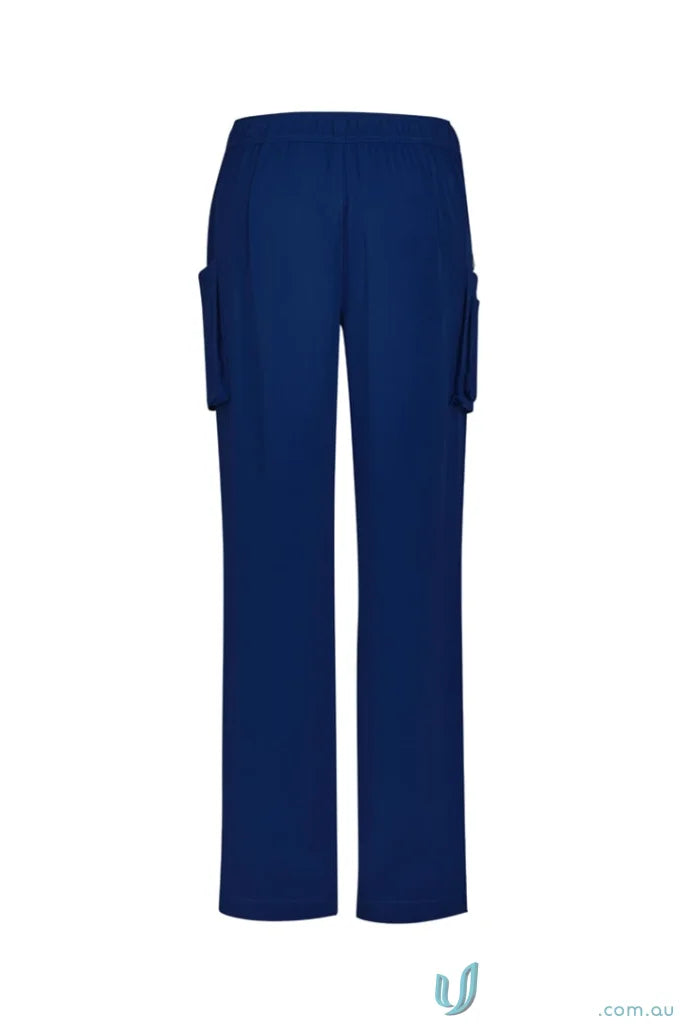 Blue cargo pants Bizcare Avery Straight Leg Scrub Pant CSP944LL for comfy work wear
