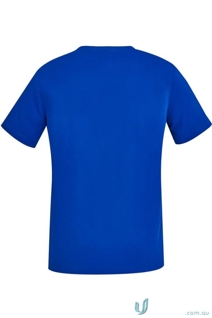 Blue short-sleeved T-shirt from Bizcare Avery V-Neck Scrub Top for all-day comfort