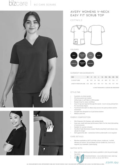 Women’s Avery V-Neck Scrub Top offering all-day comfort and stylish women’s scrubs