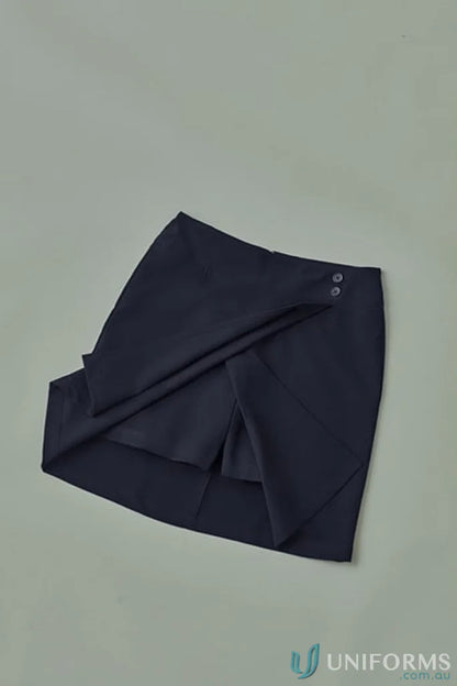 Navy blue wrap skirt from Bizcare Women’s Comfort Waist Skort for casual style