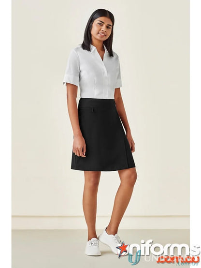 Bizcare Womens comfort waist skort with stylish white shirt and black skirt combo