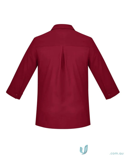 Bizcare Women’s Florence Burgundy tunic with three-quarter sleeves and back pleat