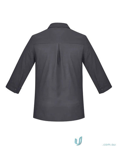 Bizcare Women’s Florence dark gray easy stretch sleeve shirt with hidden bust button