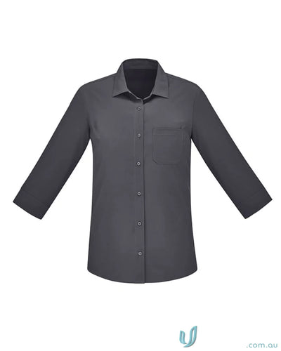 Dark gray Bizcare Women’s Florence Easy Stretch Sleeve Shirt with hidden bust button