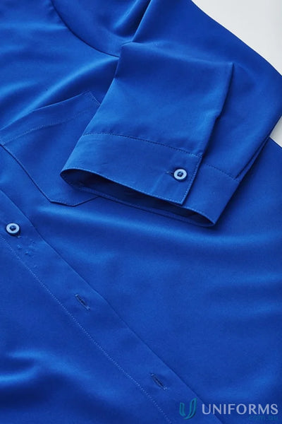 Royal blue Bizcare Women’s Florence easy stretch sleeve shirt with hidden bust button