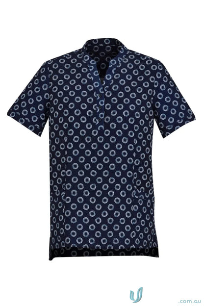 Navy blue patterned short-sleeved daisy print tunic from Bizcare women’s daisy collection