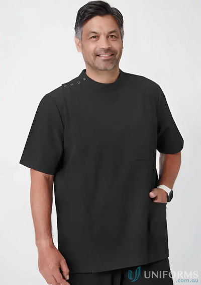 Smiling man in Bizcare Men’s Essence water repellent jacket made of recycled polyester