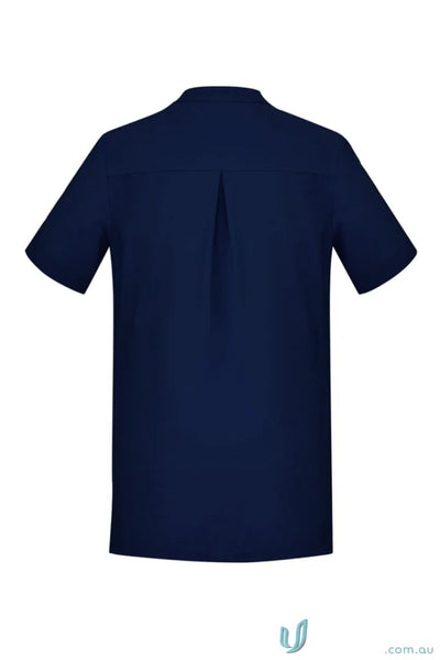 Navy blue short-sleeved shirt from Bizcare Florence Plain Tunic CS949LS for women