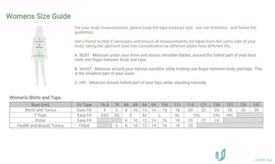 Women’s clothing size guide for Bizcare Florence Plain Tunic CS949LS, women’s Florence Plain style