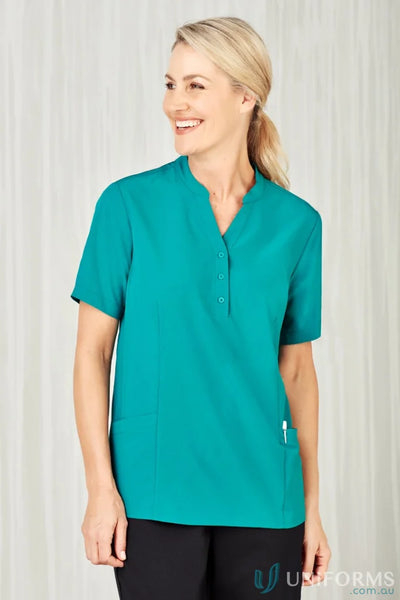 Teal scrub top from Bizcare Florence Plain Tunic women’s Florence plain CS949LS