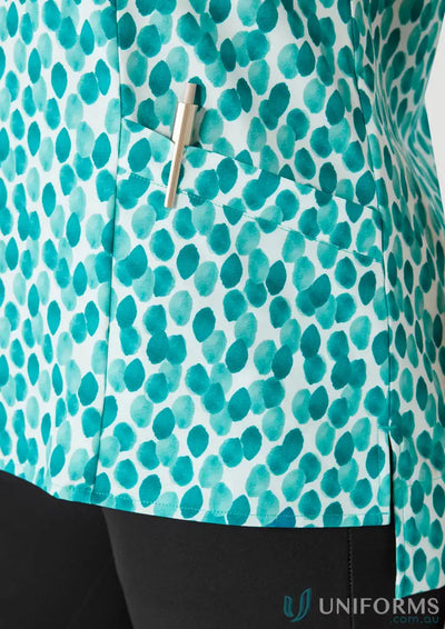 Teal and white patterned Bizcare Women’s Florence Florence Stardust Print Tunic top