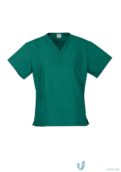 Green BizCare Classic Ladies Scrub Top in women’s classic scrub with natural stretch fabric for all-day comfort