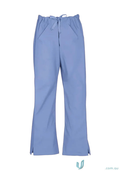 Blue drawstring scrub pants in soft-touch fabric from BizCare Classic Ladies Scrubs Bootleg Pant