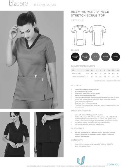 Women’s scrub top from Bizcare Women’s Riley Stretch Scrub collection