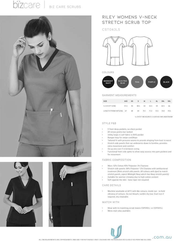 Women’s scrub top from Bizcare Women’s Riley Stretch Scrub collection