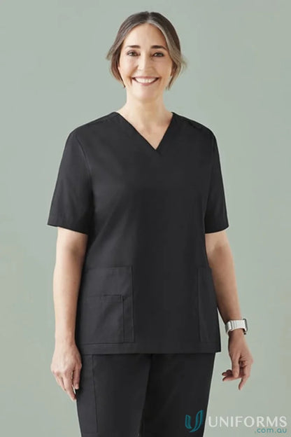 Black medical scrub set from Bizcare Women’s Tokyo Scrub Top for feeling fresh