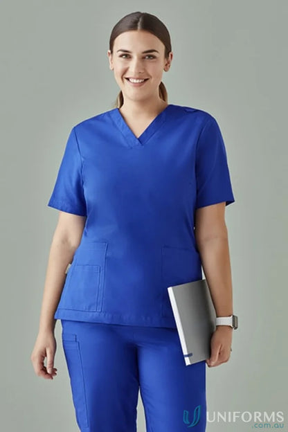 Blue Bizcare women’s Tokyo scrub top, perfect for feeling fresh and professional
