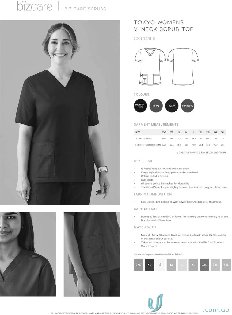 Women’s Tokyo scrub top from Bizcare women’s line, feel fresh and stylish