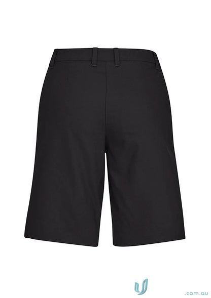 Black knee-length waist cargo short with belt loops for Bizcare Women’s Comfort CL957LS