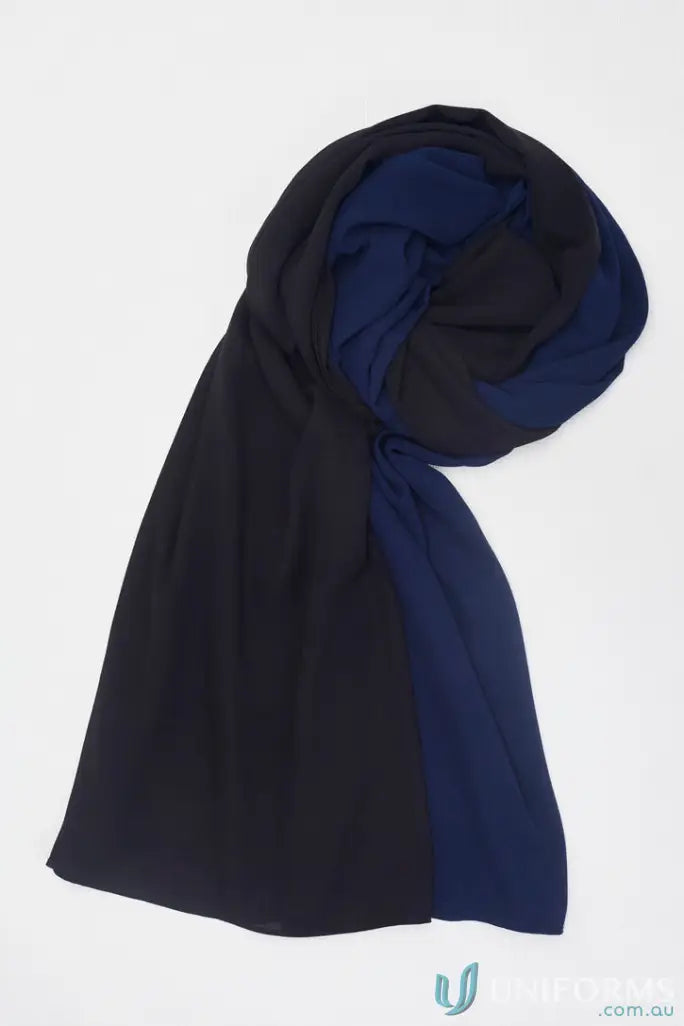 Black and navy two-tone scarf from Bizcare Womens Hijab for stylish women’s hijab looks