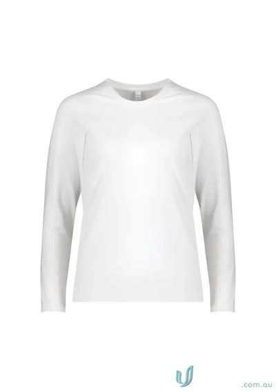 White Bizcare women’s performance long sleeve tee for active women