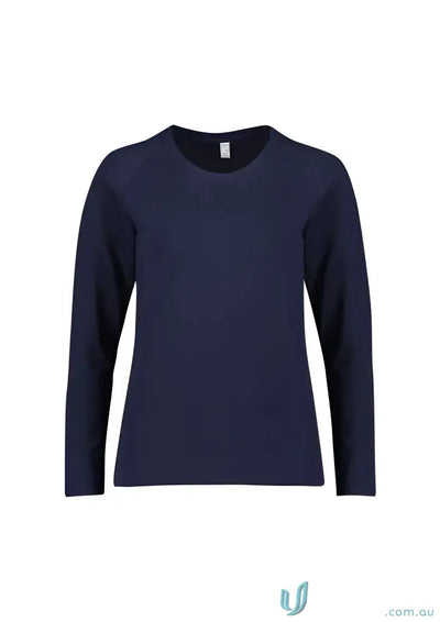 Navy blue Bizcare Women’s Performance Long Sleeve Tee for women’s performance long workout wear