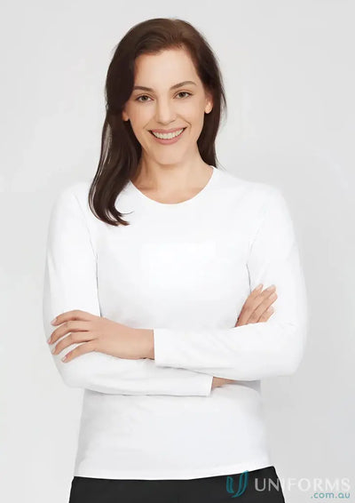 White Bizcare women’s performance long sleeve tee for active women