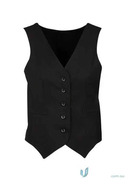Black button-up vest made of bamboo charcoal for work uniforms and workwear