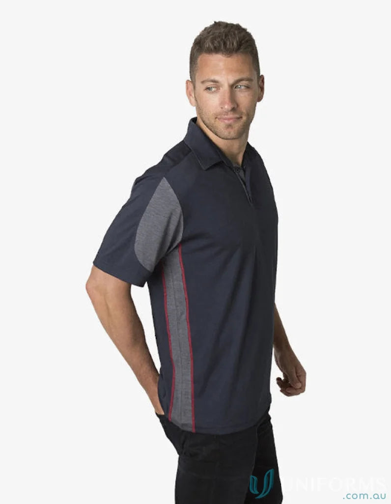 Man in Black Kanvas Contrast Polo featuring Aegis Microbe Shield and CoolDry polyester cooldry technology