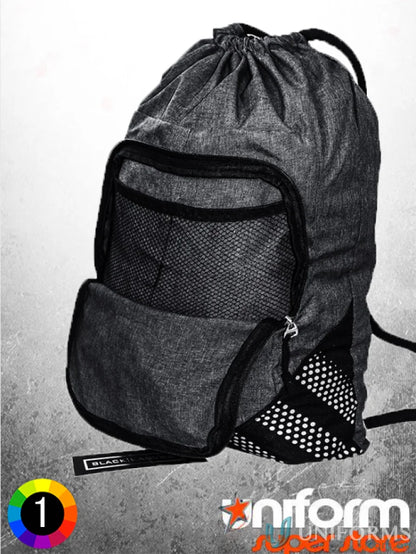 Gray drawstring backpack with pockets, perfect heather sack pack for casual use