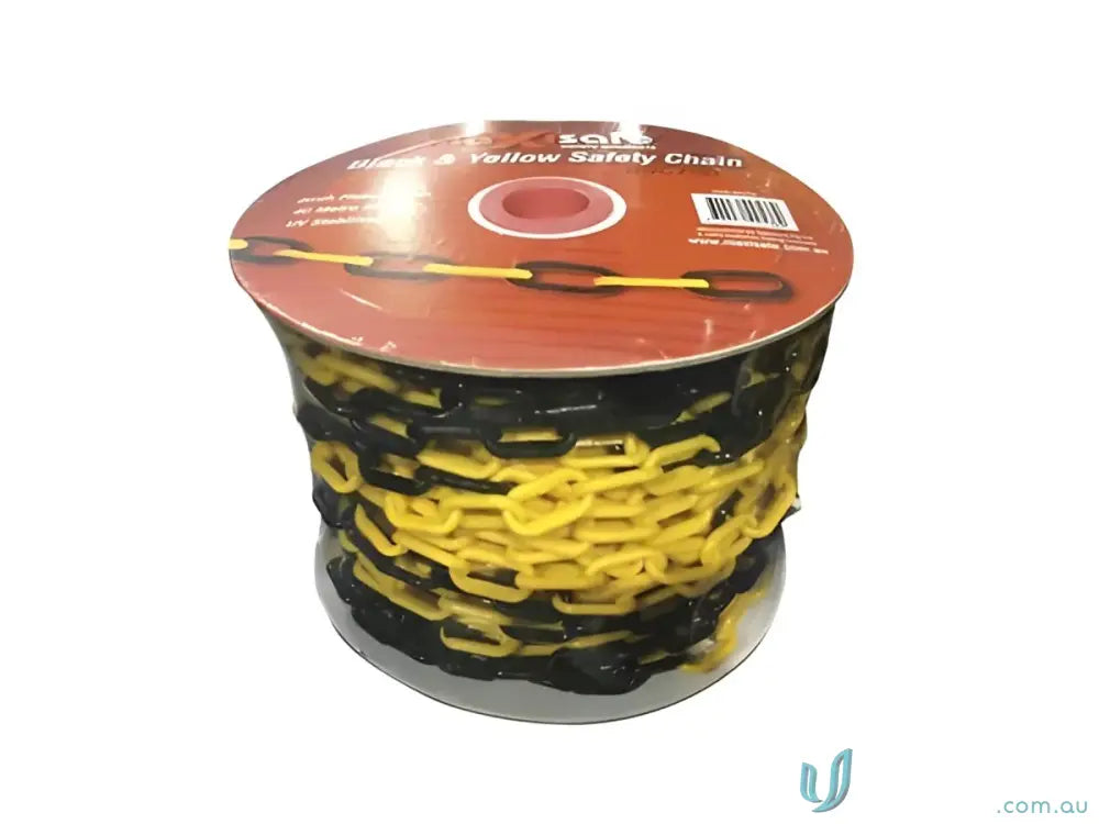 Black and yellow plastic safety chain roll, perfect yellow safety chain for safety needs