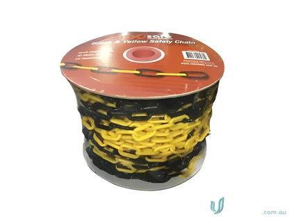 Black and yellow plastic safety chain roll, perfect yellow safety chain for safety needs