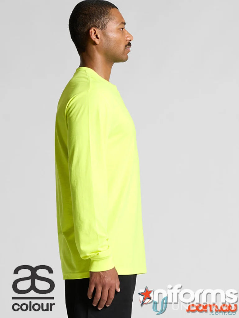Neon yellow Long-Sleeved Shirt for work uniforms with printing techniques from Block Safety LS Tee