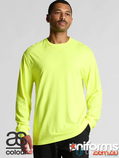 Neon yellow long-sleeved work uniforms shirt from Block Safety LS Tee featuring printing techniques