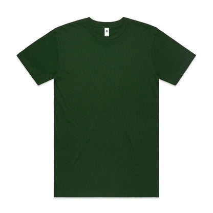 Hunter green v-neck t-shirt with a ribbed neckline and short sleeves.