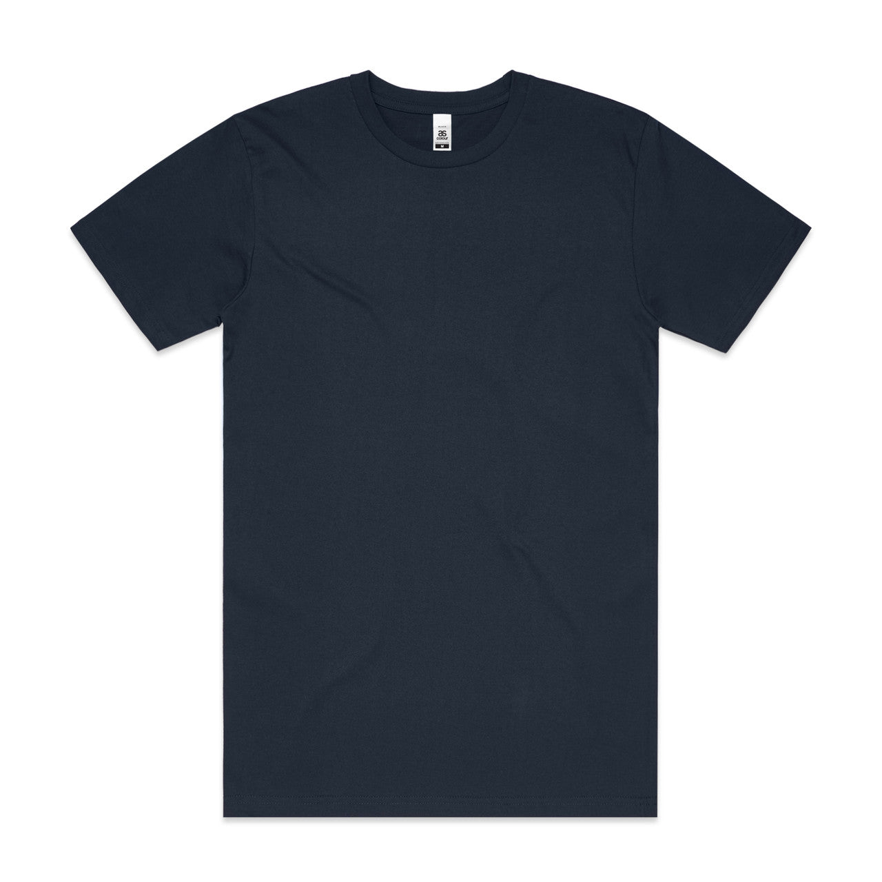 Black v-neck t-shirt with short sleeves and a ribbed neckline.