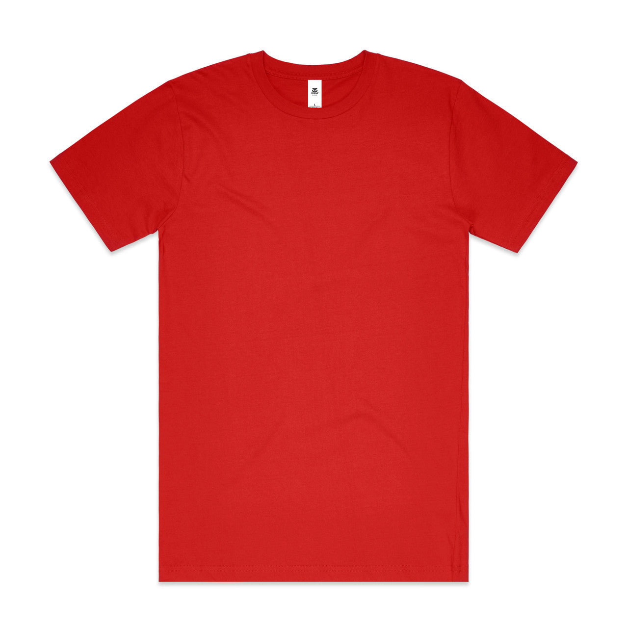 Red crew neck t-shirt with short sleeves and a simple design, likely made of cotton.