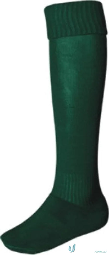 Dark green Bocini Sports Socks with ribbed cuff, perfect for sports and uniforms