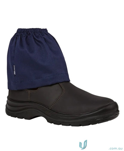 Black work boot with blue spats for uniforms and workwear from Boot Cover collection