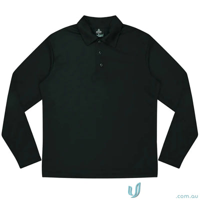 Kids comfortable black long-sleeved polo shirt from Botany Kids Polo uniforms