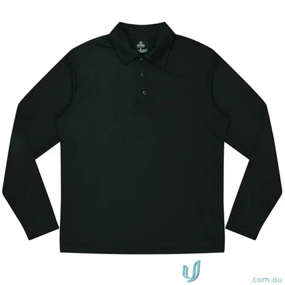 Black long-sleeved polo shirt from Botany Mens Polo, perfect workwear for men