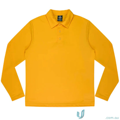 Long-sleeved yellow Polo shirt for men, perfect workwear and casual uniforms