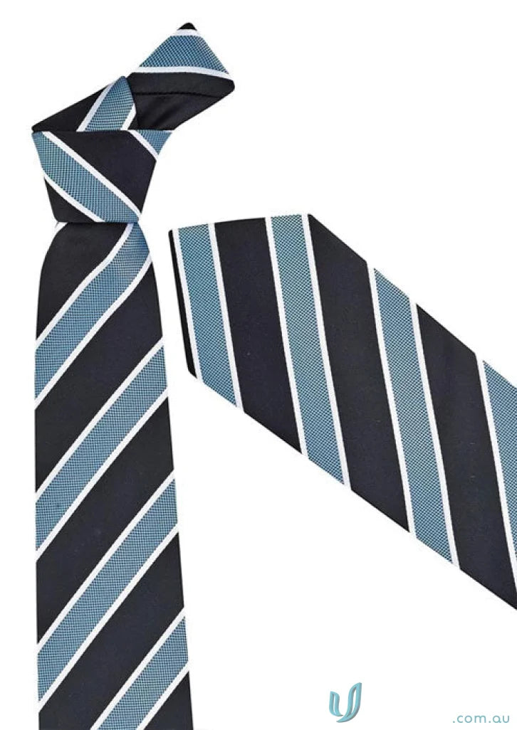 Boulevard Contrast Stripe Tie with black and blue contrast stripe design
