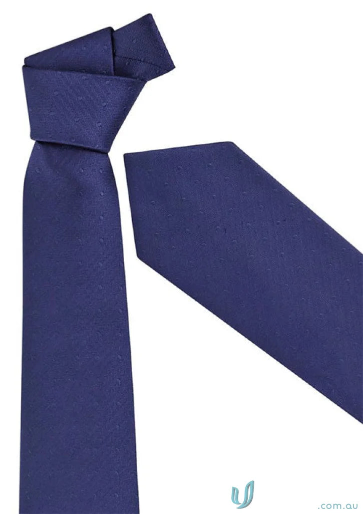 Navy blue patterned tie from Boulevard Spot Tie, perfect for work uniforms and workwear