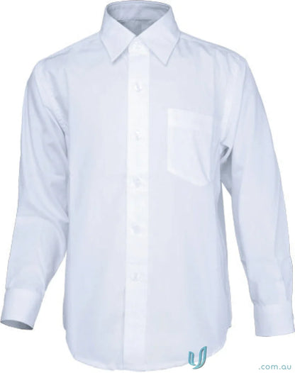 White long sleeve school shirt for boys, perfect long sleeve school shirt option
