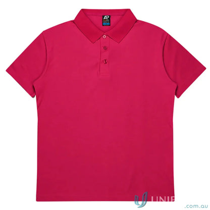 Hunter Kids Polo in vibrant fuchsia, pique knit, perfect for uniforms or workwear