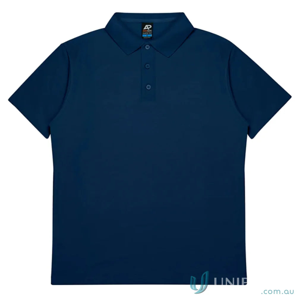 Hunter Kids Polo in navy blue pique knit perfect for school uniforms and casual workwear